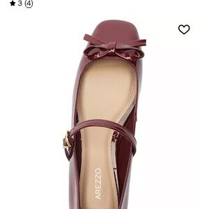 Arezzo Women's Burgundy Flats with Bow